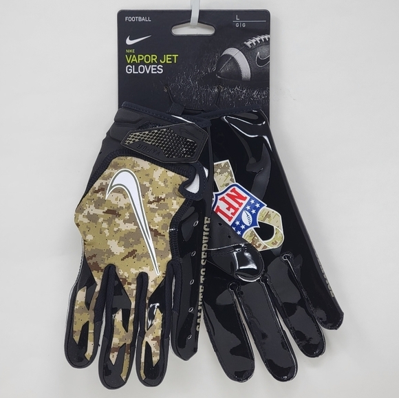 Nike Football Vapor Jet  Gloves NFL Salute to Service Camo Men's Size Large New - Picture 1 of 9